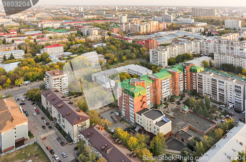 Image of Aerial urban view on Holodilnaya street. Tyumen