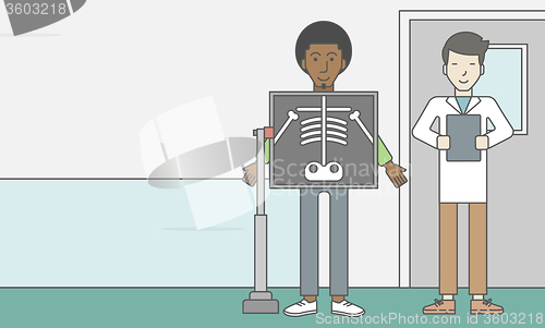 Image of Patient during x-ray procedure