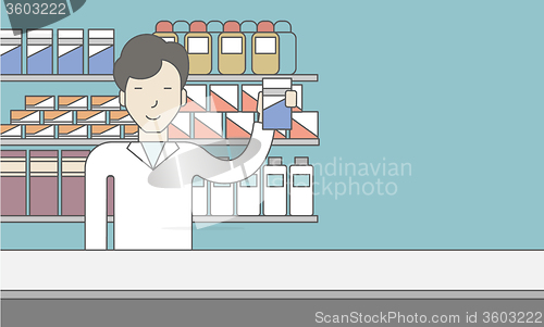 Image of Happy asian pharmacist.
