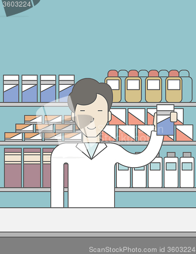 Image of Happy asian pharmacist.
