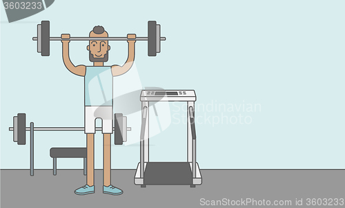 Image of Man with barbell.