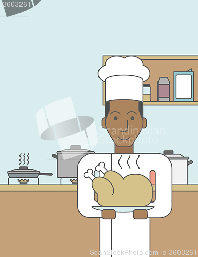 Image of Cook with chicken