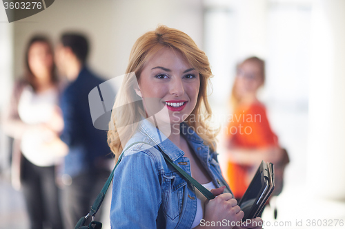 Image of student girl with tablet computer