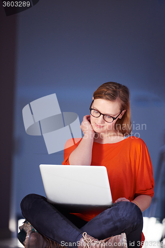 Image of student girl with laptop computer