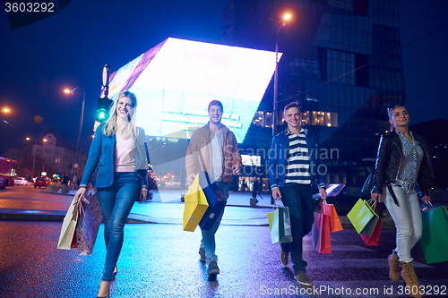 Image of Group Of Friends Enjoying Shopping