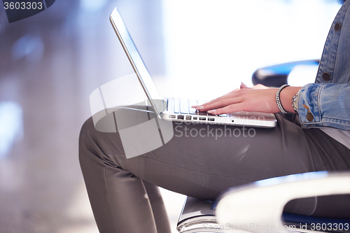 Image of student girl with laptop computer