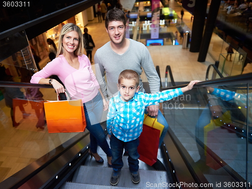 Image of family in shopping mall