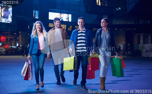 Image of Group Of Friends Enjoying Shopping