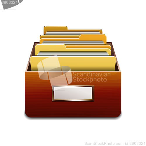 Image of Vector File Cabinet with Documents