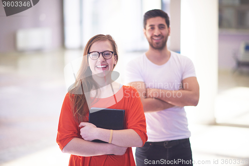 Image of students couple standing together