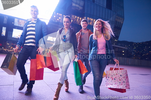 Image of Group Of Friends Enjoying Shopping