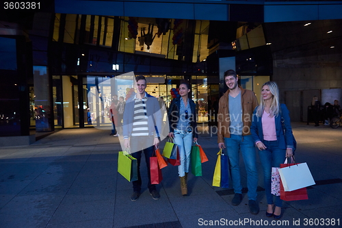 Image of Group Of Friends Enjoying Shopping