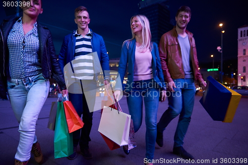 Image of Group Of Friends Enjoying Shopping