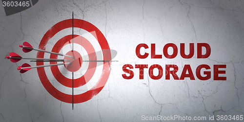 Image of Privacy concept: target and Cloud Storage on wall background