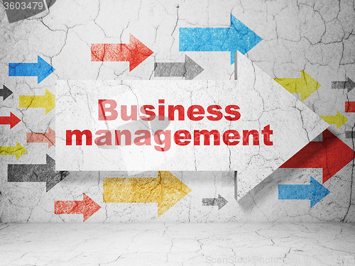 Image of Finance concept: arrow with Business Management on grunge wall background