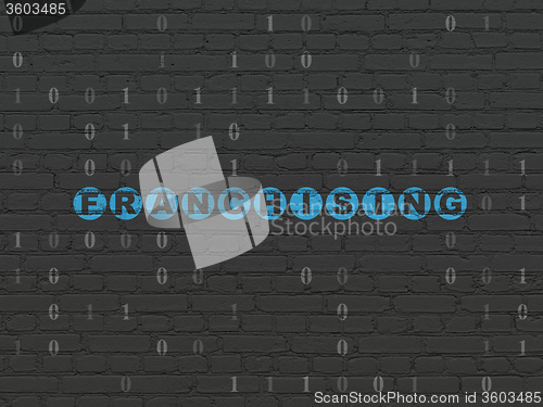 Image of Finance concept: Franchising on wall background