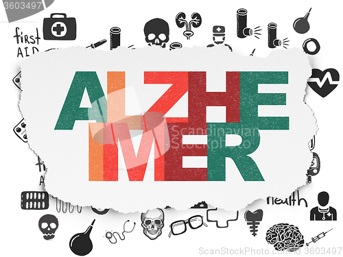 Image of Healthcare concept: Alzheimer on Torn Paper background