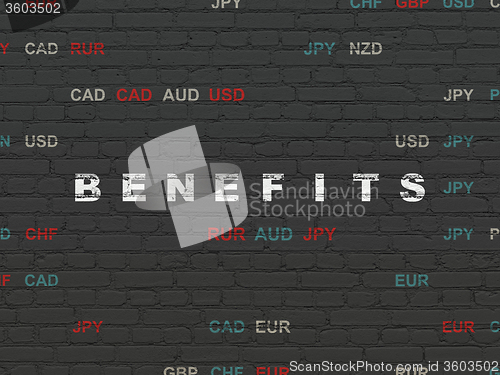 Image of Business concept: Benefits on wall background