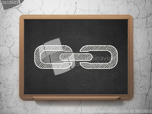 Image of Web development concept: Link on chalkboard background