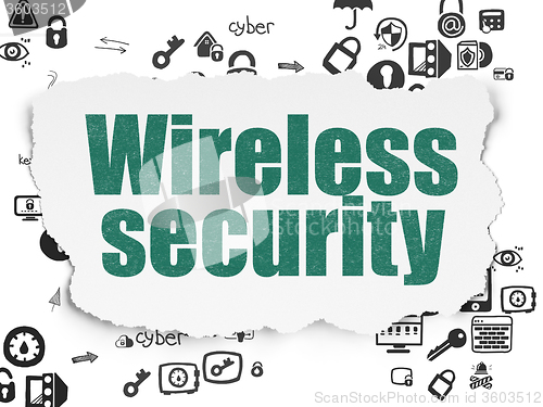 Image of Privacy concept: Wireless Security on Torn Paper background