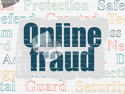 Image of Protection concept: Online Fraud on wall background