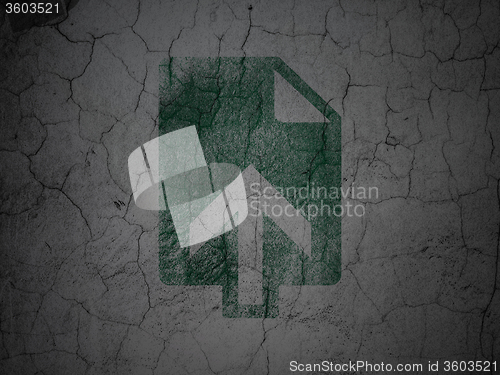 Image of Web design concept: Upload on grunge wall background