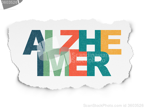 Image of Medicine concept: Alzheimer on Torn Paper background