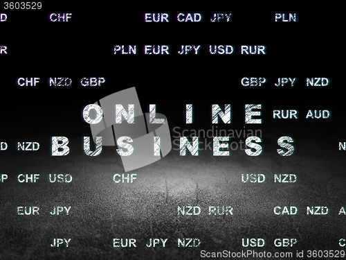 Image of Business concept: Online Business in grunge dark room