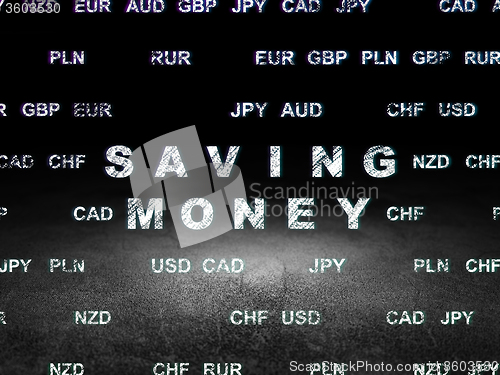 Image of Business concept: Saving Money in grunge dark room