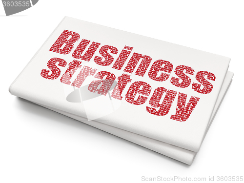 Image of Finance concept: Business Strategy on Blank Newspaper background