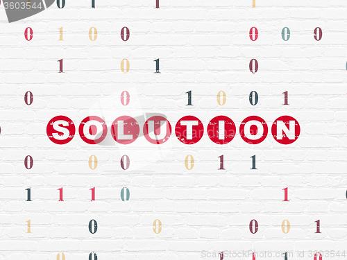 Image of Finance concept: Solution on wall background