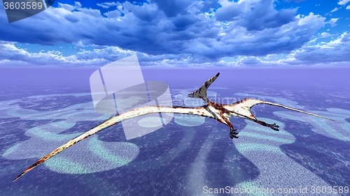 Image of Huge pterodactyl over land