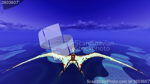 Image of Huge pterodactyl over land