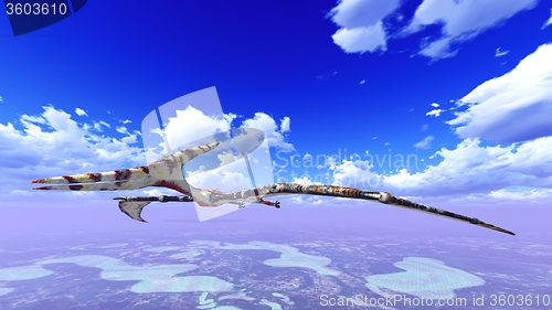 Image of Huge pterodactyl over land