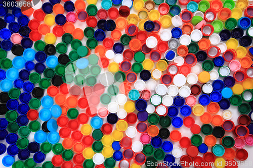 Image of color plastic caps