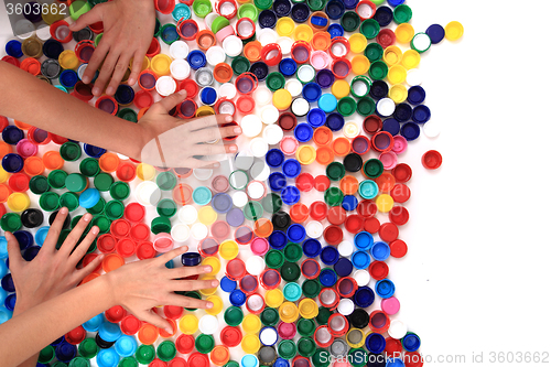 Image of color plastic caps