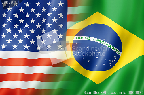 Image of USA and Brazil flag