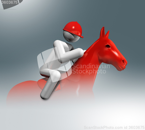 Image of Equestrian Jumping 3D symbol, Olympic sports