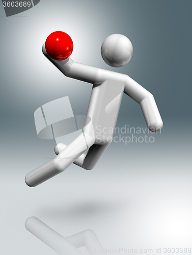 Image of Handball 3D symbol, Olympic sports