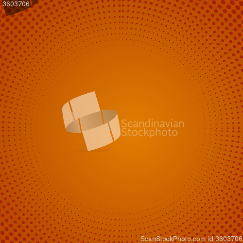 Image of Halftone Pattern. Dots on Orange Background. 