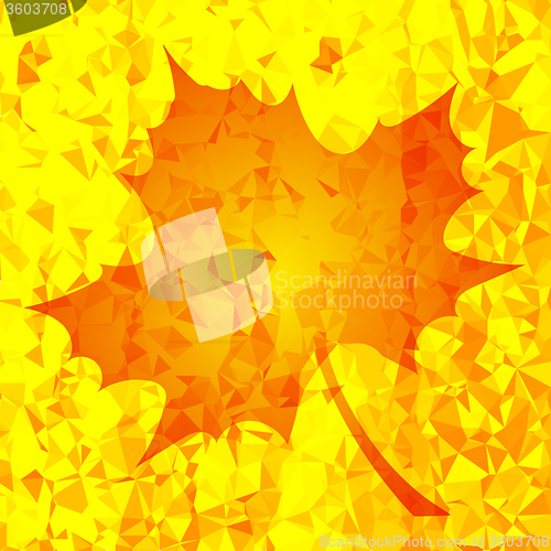 Image of Single Orange Mosaic Autumn Leaf