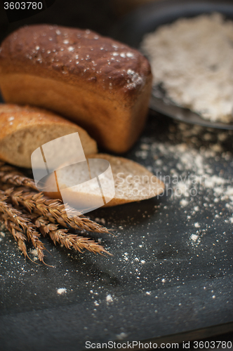 Image of Bread composition with wheats