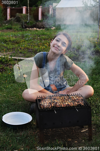 Image of Girl and smoke.