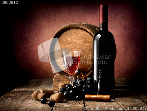 Image of Purple grape and wine