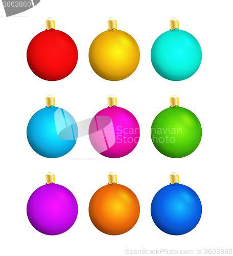 Image of nine christmas balls