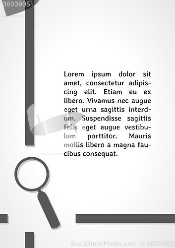 Image of magnifying glass symbol dark infographics