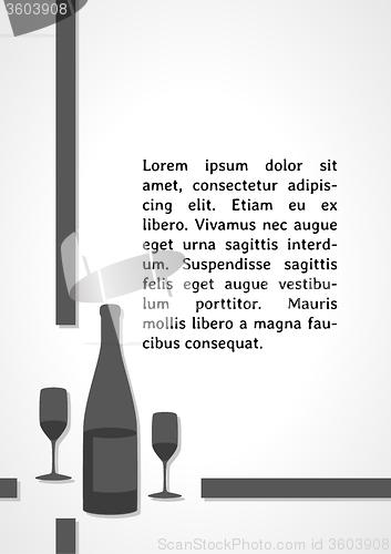 Image of gray bottle with glasses dark infographics