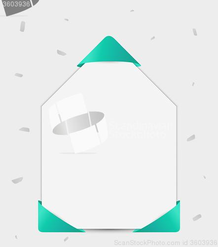 Image of paper with ribbon in corners