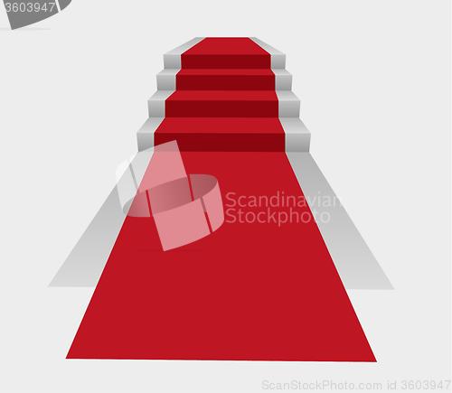 Image of stairs with red carpet