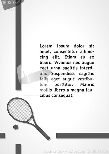 Image of tennis racket symbol dark infographics